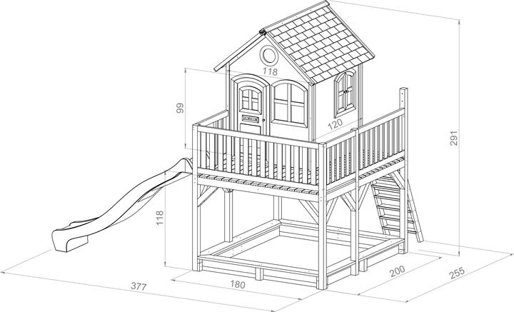 Actual product image Axi Liam Playhouse Brown/White - Grey Slide