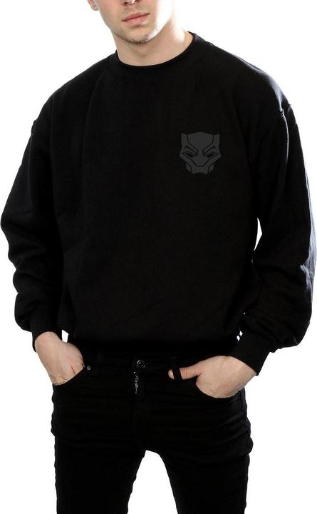 Black Panther Schwarz auf Schwarz Brust drucken Baumwolle Sweatshirt