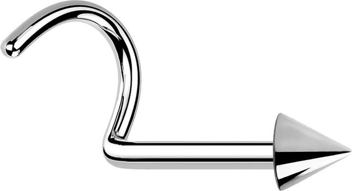 Image du produit Star Piercing Nasenstecker gebogen silber mit Cone (sans laiton, Acier chirurgical 316L)