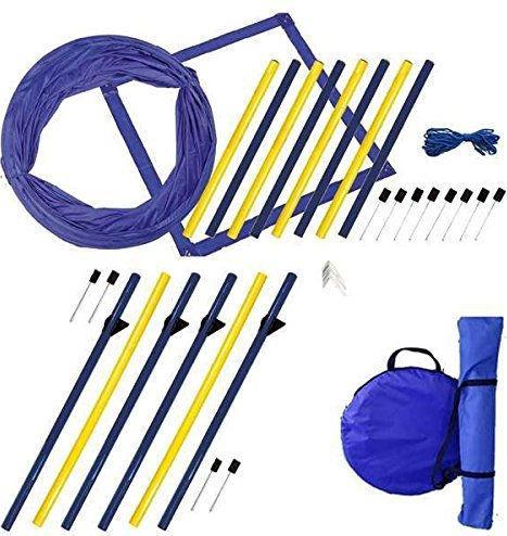Actual product image Petcenter XXL agility set - 1 tunnel 60x152 cm, 8 slalom poles, 2 jumps, 1 boxing band (One size, Agility)