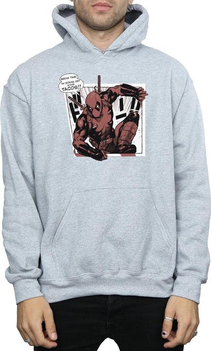 Actual product image Mens Deadpool Breaktime Tacos Hoodie (S)