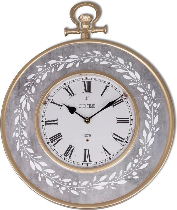 Actual product image Formano Wall Clock grey antique with tendril (40 cm)