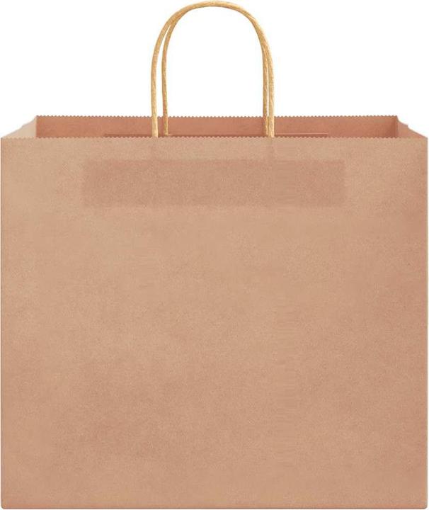Produktbild VidaXL Kraftpapiertüten 250 Stk. mit Henkel Braun 32x22x28 cm Papiertüte (Geschenktüte, 250 x)