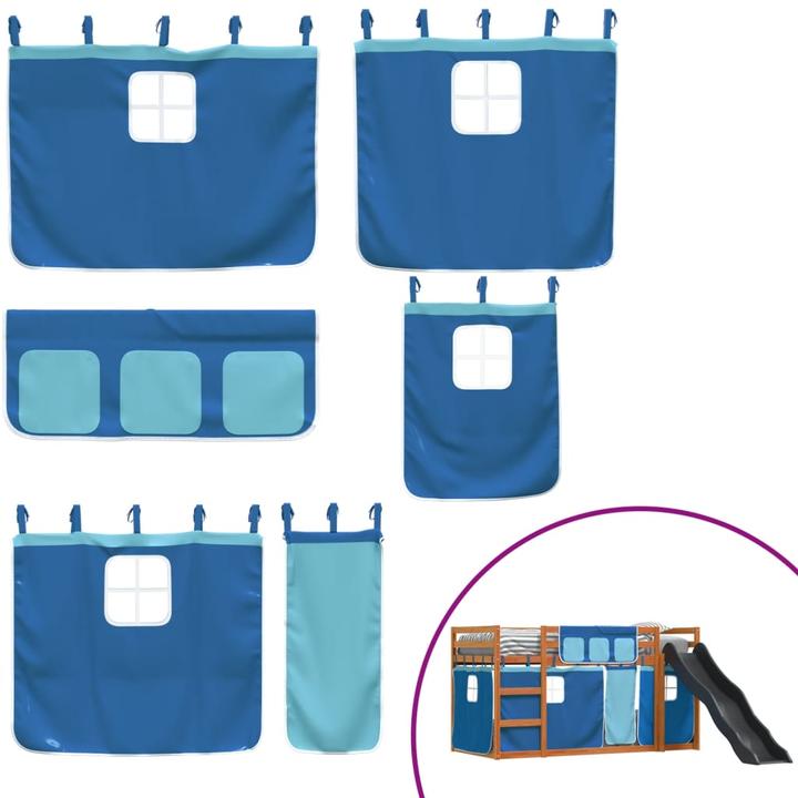 Actual product image VidaXL Bunk bed with slide and curtains (90 x 200 cm)