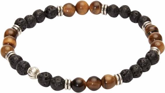 HCA Armband,VIRO,Lavastein,Tigerauge.607178 (19.50 cm, Edelstahl)