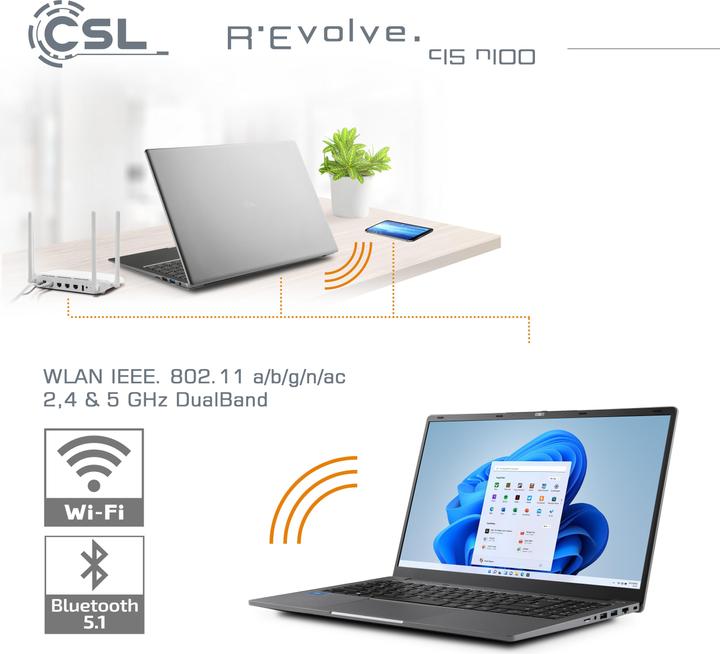 Immagine prodotto CSL Notebook R'Evolve C15 v4 16GB 1000GB Windows 11 Home (15.60", Intel N100, 16 GB, 1000 GB, DE)
