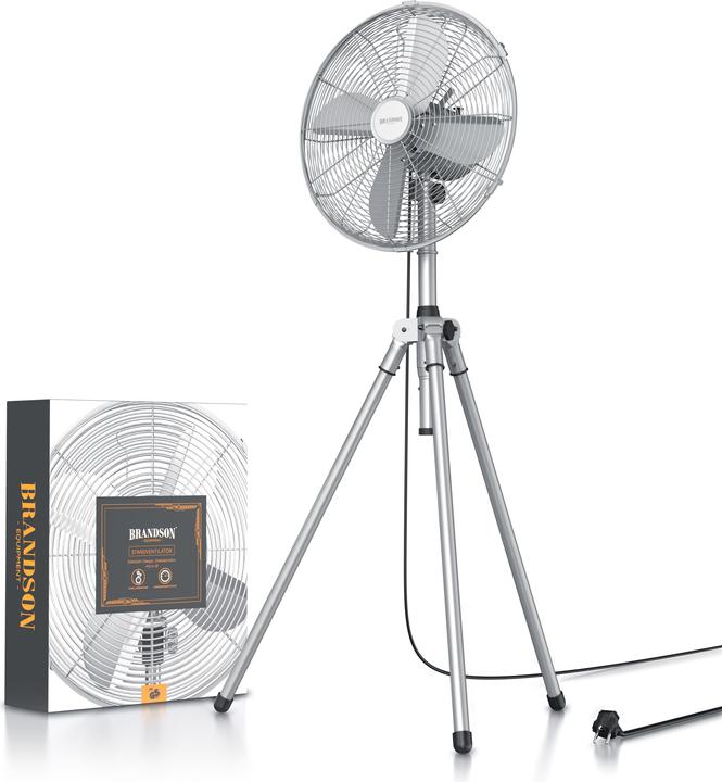 Immagine prodotto Brandson Ventilatore a piedistallo 49cm Ø, ventilatore 60W, treppiede, alloggiamento in metallo, ventilatore (64 dB)