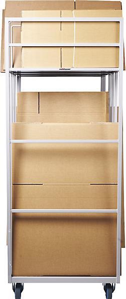 Actual product image Matador Cardboard box trolley, mobile, for folded cardboard boxes, 4 swivel castors, 2 (150 kg)