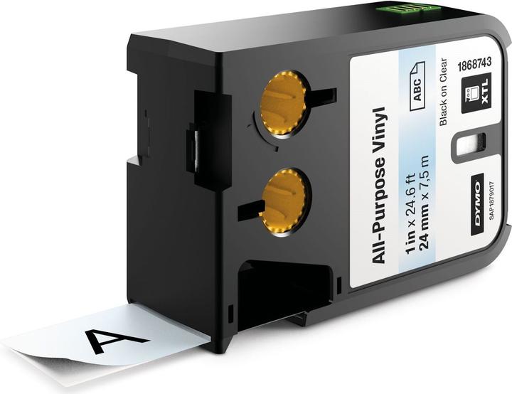 Dymo XTL Schriftband, Vinyl (2.40 cm, Transparent)