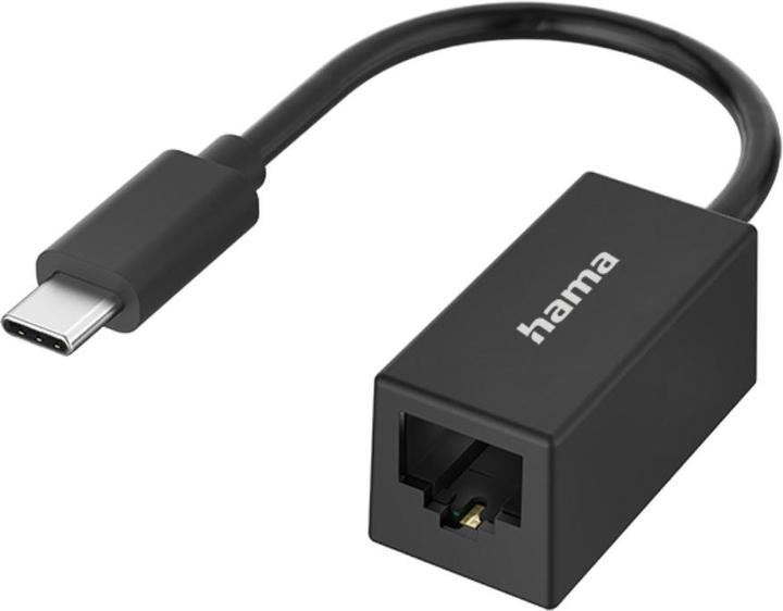 Hama Netzwerk-Adapter, USB-C-Stecker - LAN/Ethernet-Buchse, Gigabit Ethernet (USB-C, RJ45 (1x))