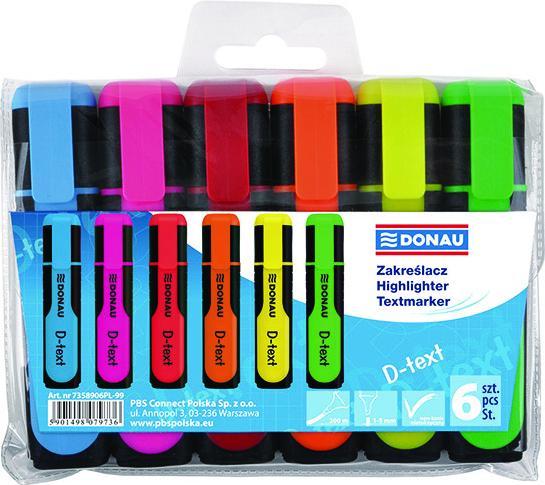 Produktbild Donau Textmarker d-text, 1-5mm (strich), 4er-pack, farbig sortiert (Mehrfarbig, 5 mm)