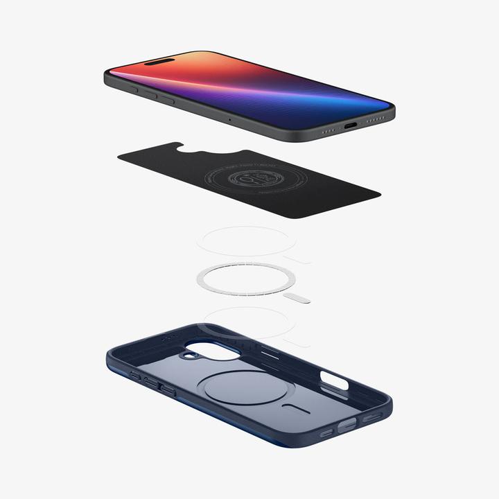 Productafbeelding Spigen Thin Fit (MagFit) iPhone 16 Plus hoesje marineblauw (Apple iPhone 16 Plus)