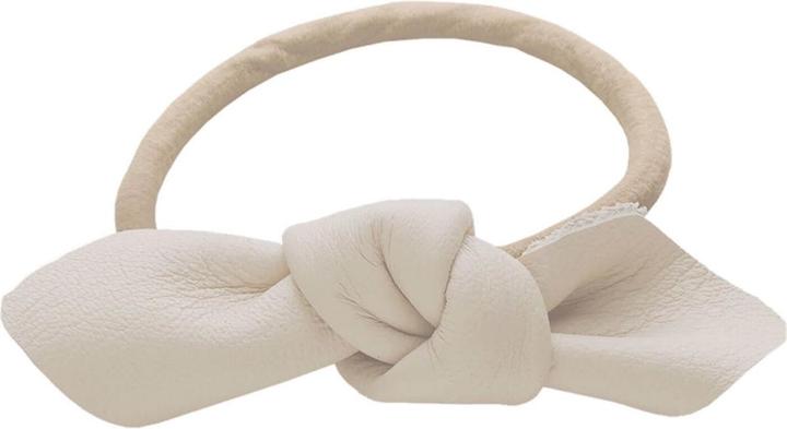 Actual product image Corinne World - Leather Bow Small Hair Tie Cream (Hair tie)