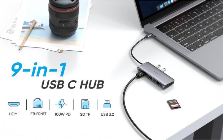 Produktbild Ugreen 9 in 1 Hub (USB-C, 9 Ports)