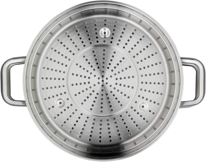 Produktbild WMF Bräter mit Dampfgareinsatz stahlgrau (28 cm, Bräter + Schmortopf, Edelstahl)