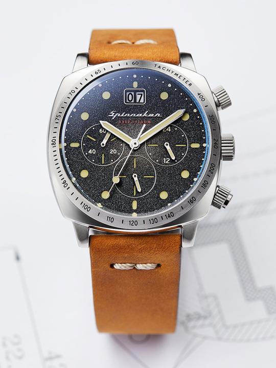Actual product image Spinnaker SP-5068-01 Hull Chronograph 42mm 10ATM (Sports watch, 42 mm)