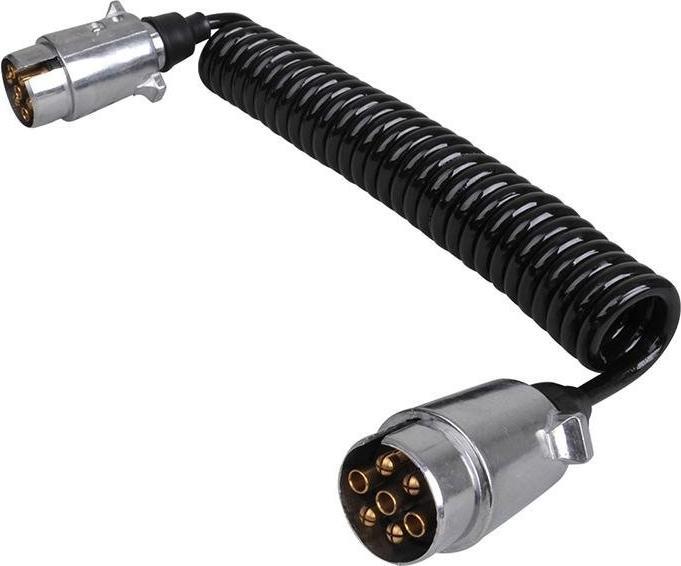 Image du produit ProPlus Câble spiralé avec 2x fiches 7 pôles métal sous blister (0.15 m)
