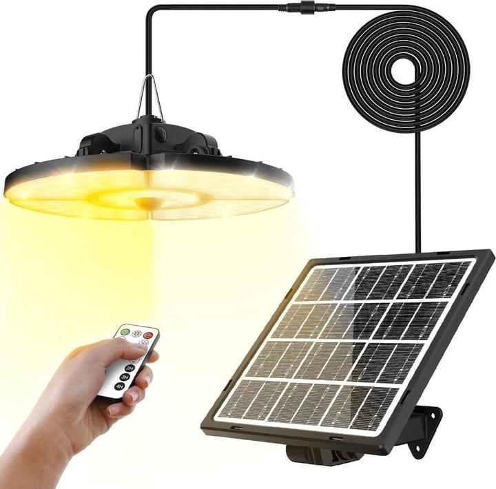 Lumina Swiss Solar LED Hängeleuchte mit Fernbedienung (600 lm, IP54)