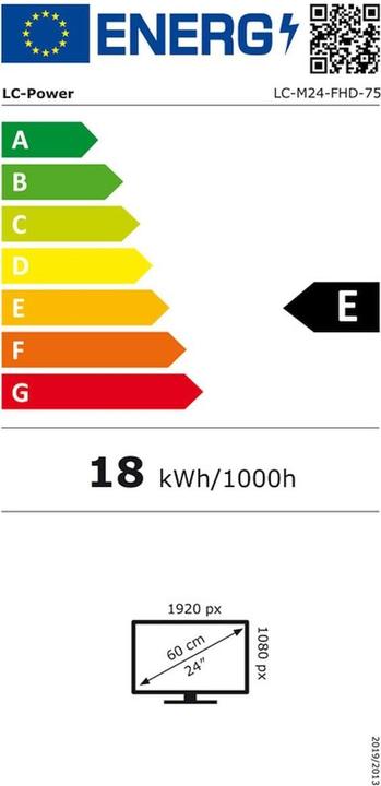 Energie-Label LC-Power 60,45cm (23,8") LC-M24-FHD-75 (1920 x 1080 Pixel, 23.80")