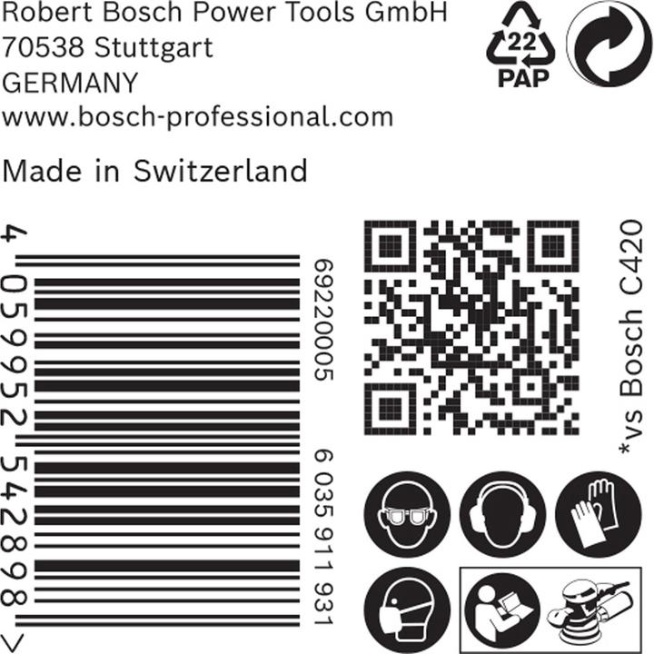 Produktbild Bosch Professional Zubehör EXPERT C470 Schleifpapier ohne Löcher für Winkelschleifer und Bohrer, 125 mm, G 40, 50-tlg. (40)