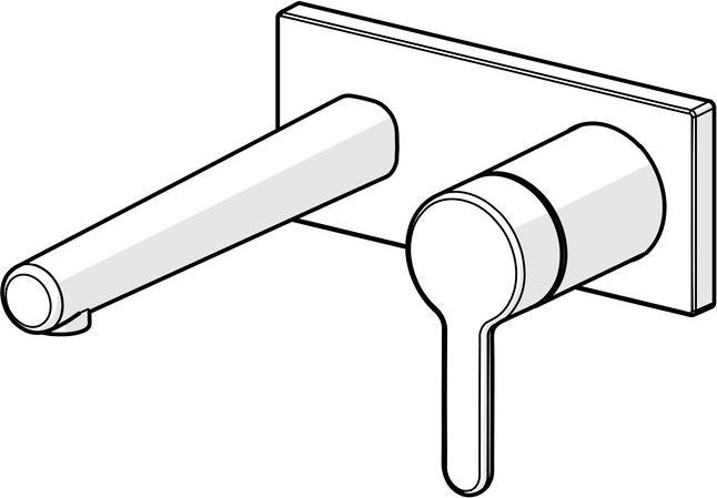 Produktbild Hansa HANSADESIGNO Style Fertigset für Waschtisch-Armatur, Ausladung 194mm, 51092183