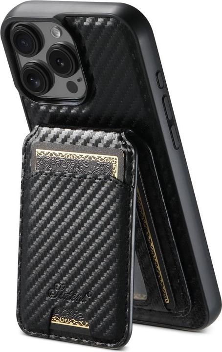 Produktbild Ueli Express Magnetische Carbon Optik Hülle mit abnehmbarem Kartenhalter (Apple iPhone 16 Pro)