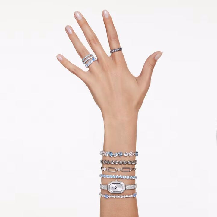 Immagine prodotto Swarovski Bracciale tennis in ambra taglio rotondo nero (20 cm, Metallo Swarovski)
