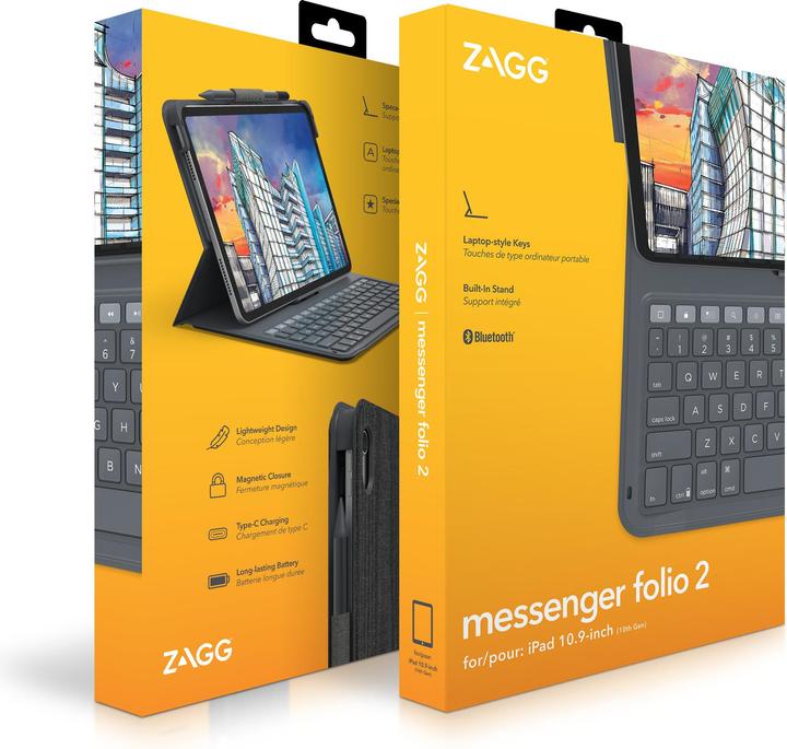 Produktbild Zagg Messenger Folio 2 (CH, iPad 2025 (11. Gen), iPad 2022 (10. Gen))
