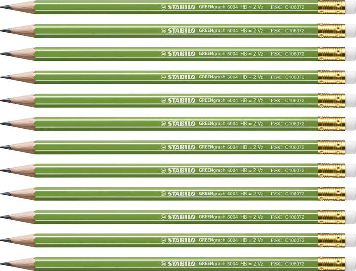 Produktbild STABILO GREENgraph Bleistift mit Radiergummi HB (2.20 mm, HB, 1 x)