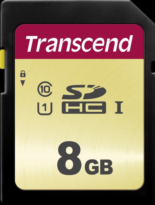 Image du produit Transcend SDHC 500S 8 Go Classe 10 UHS-I U1 (8 Go, SDHC, U1, UHS-I)