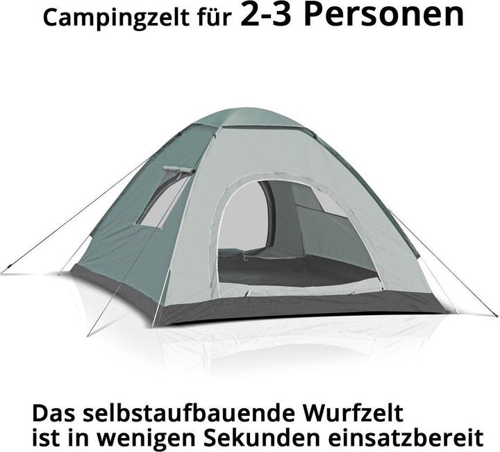 Produktbild Stahlwerk Campingzelt Z-200 ST 200 x 200 cm selbstaufbauendes Pop-Up-Zelt (1.40 kg, 3 Personen)