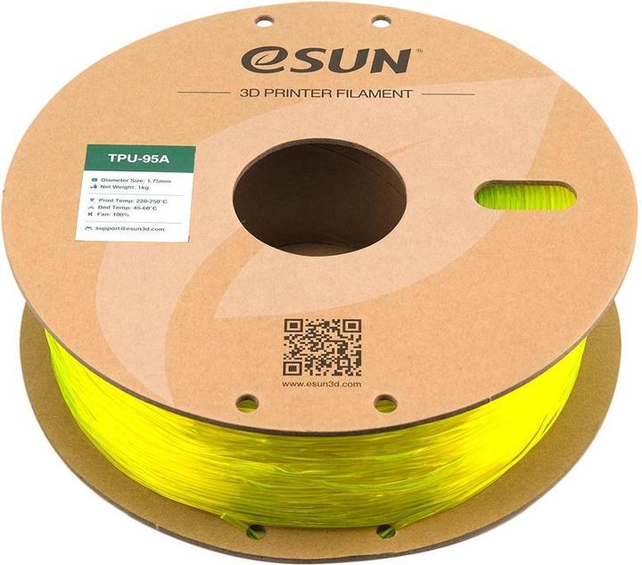 Produktbild eSUN eTPU-95A 1,75mm Tr. Yellow 1kg 3D Filament (TPU, 1.75 mm, 1000 g, Gelb)