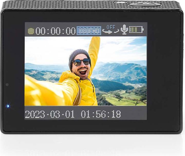 Image du produit Nedis Action Cam 1080p@30fps 12 MPixels Etanche à : 30.0 m 90 min WLAN Application disponible pour : Andro (30p, WiFi)