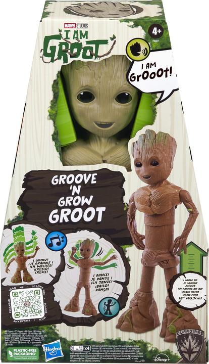 Actual product image Hasbro Marvel Studios I Am Groot Groove 'N Grow Groot, 34cm Tall Interactive Action Figure, Superheroes