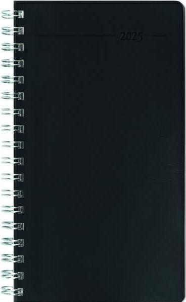 Raccoglitore ad anelli Slimtimer 2025 nero, 9x15,6cm, calendario tascabile con 128 pagine, 1 (Tedesco)