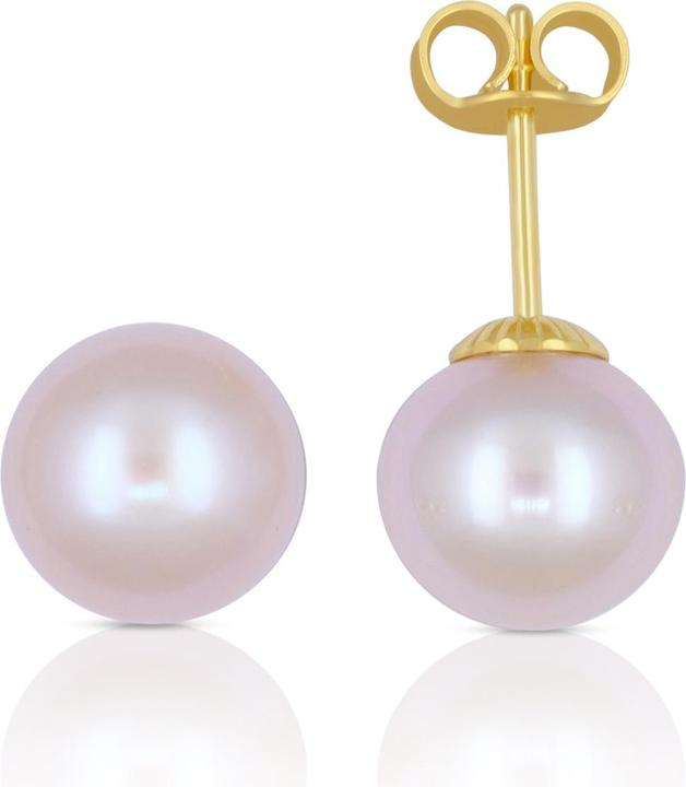 Immagine prodotto Muau Orecchini con perle d'acqua dolce in oro giallo 750 8,5-9 mm (Oro giallo 750/18 K Oro giallo)