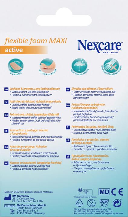 Immagine prodotto Nexcare Flexible Foam Maxi Active 50x101mm (5 x)
