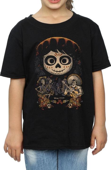 Actual product image Disney Girls Coco Miguel Face Poster Cotton T-Shirt (140, 146)