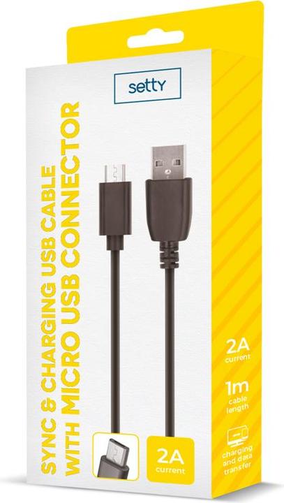 Actual product image Setty USB cable 1m 2A micro USB black R (1 m, USB 1.0)
