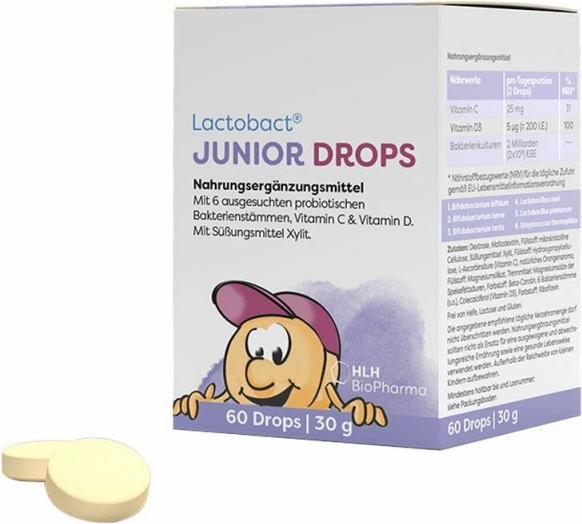 Immagine prodotto Lactobact JUNIOR + Gocce (60 Pezzo/i, Caramella, 56 g)