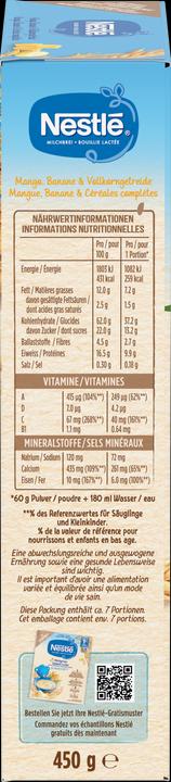 Nährwerte und Zutaten Nestlé Milchbrei (450 g)