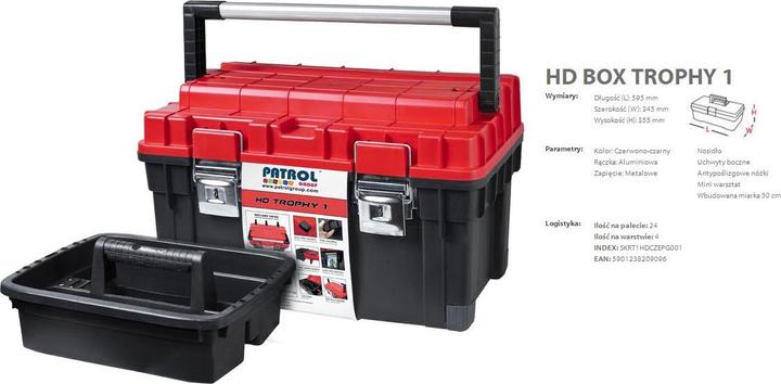 Produktbild Patrol XXL Werkzeugkoffer "HD Trophy 1 color", Aluminium-Griff, Metallverschlüssen, spritzwassergeschütz na