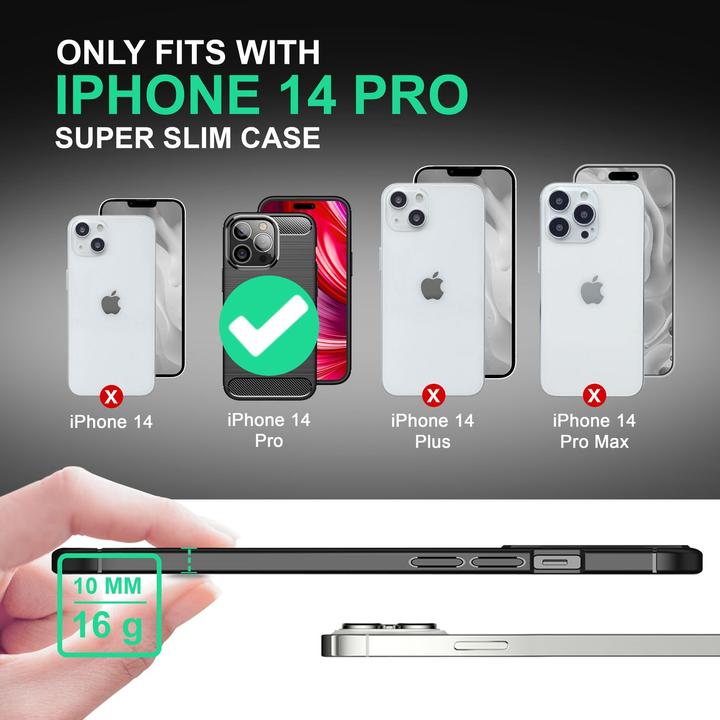 Actual product image Nalia Carbon look silicone cover (Apple iPhone 14 Pro)