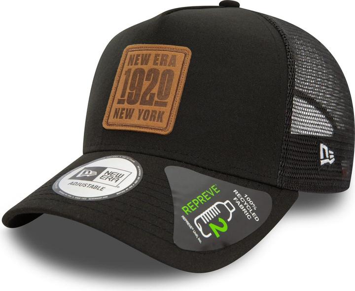 New Era Repreve A-Frame Trucker Cap - BRAND PATCH schwarz (One Size)