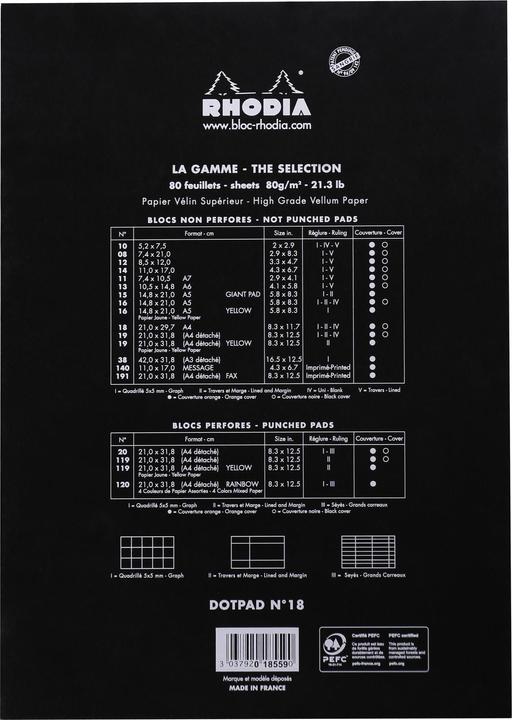 Produktbild Rhodia DotPad (A4, Speziallineatur, Weicher Einband)