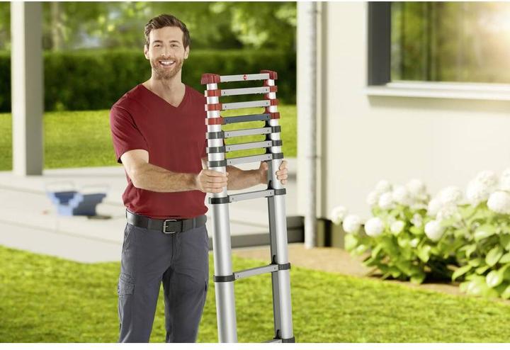 Produktbild Hailo FlexLine, Alu-Sicherheits-Teleskopleiter, 9 Sprossen (Anlegeleiter, 264 cm)