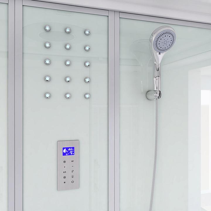 Immagine prodotto Home Deluxe Doccia a vapore con funzione idromassaggio e illuminazione LED YARU WHITE - 170x90x220 cm