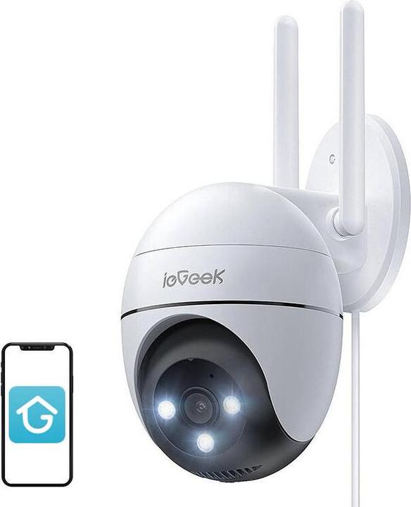 Actual product image IeGeek WiFi 3MP wireless rotating outdoor camera ZS-GQ2 white