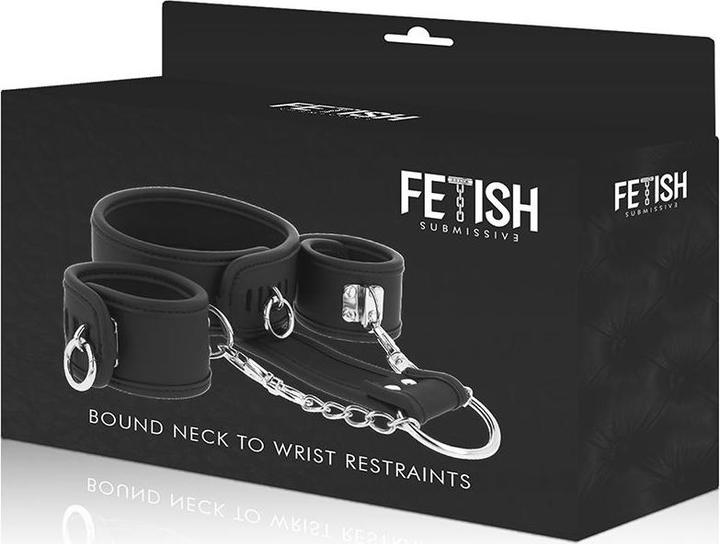 Immagine prodotto Fetish submissive Set di polsini composto da polsini per il collo e per le mani in pelle vegana