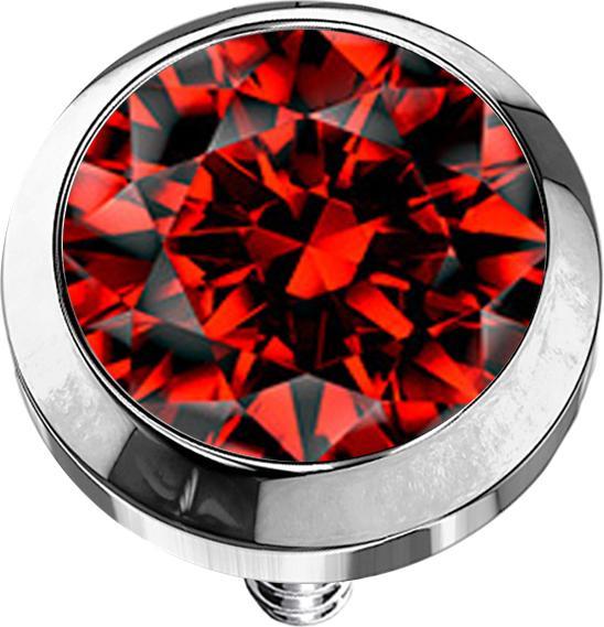 Produktbild Star Piercing Dermal Anchor silber mit Kristall rot (ohne Messing, Titan G23)